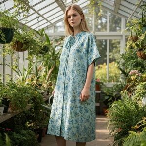 Vintage 1970s Cotton Floral House Dress | Abby Say